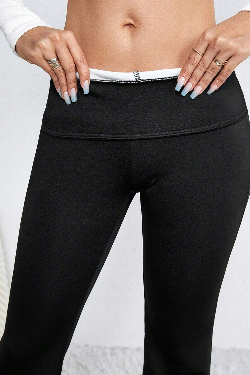 Cozy black thermal flare pants