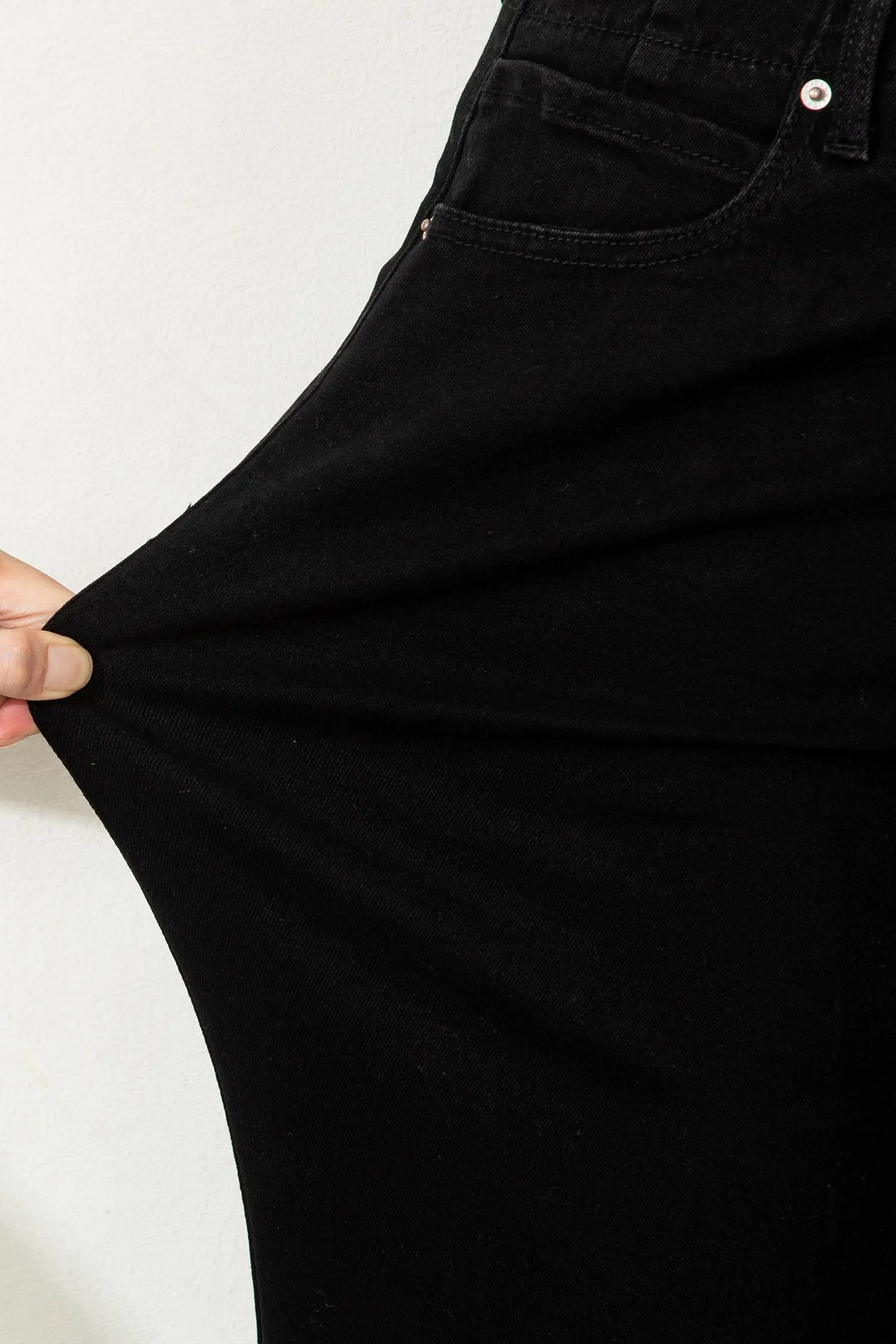 Black Two Button High Waist Flared Bottom Jeans For Women Dear-Lover Dropshipping