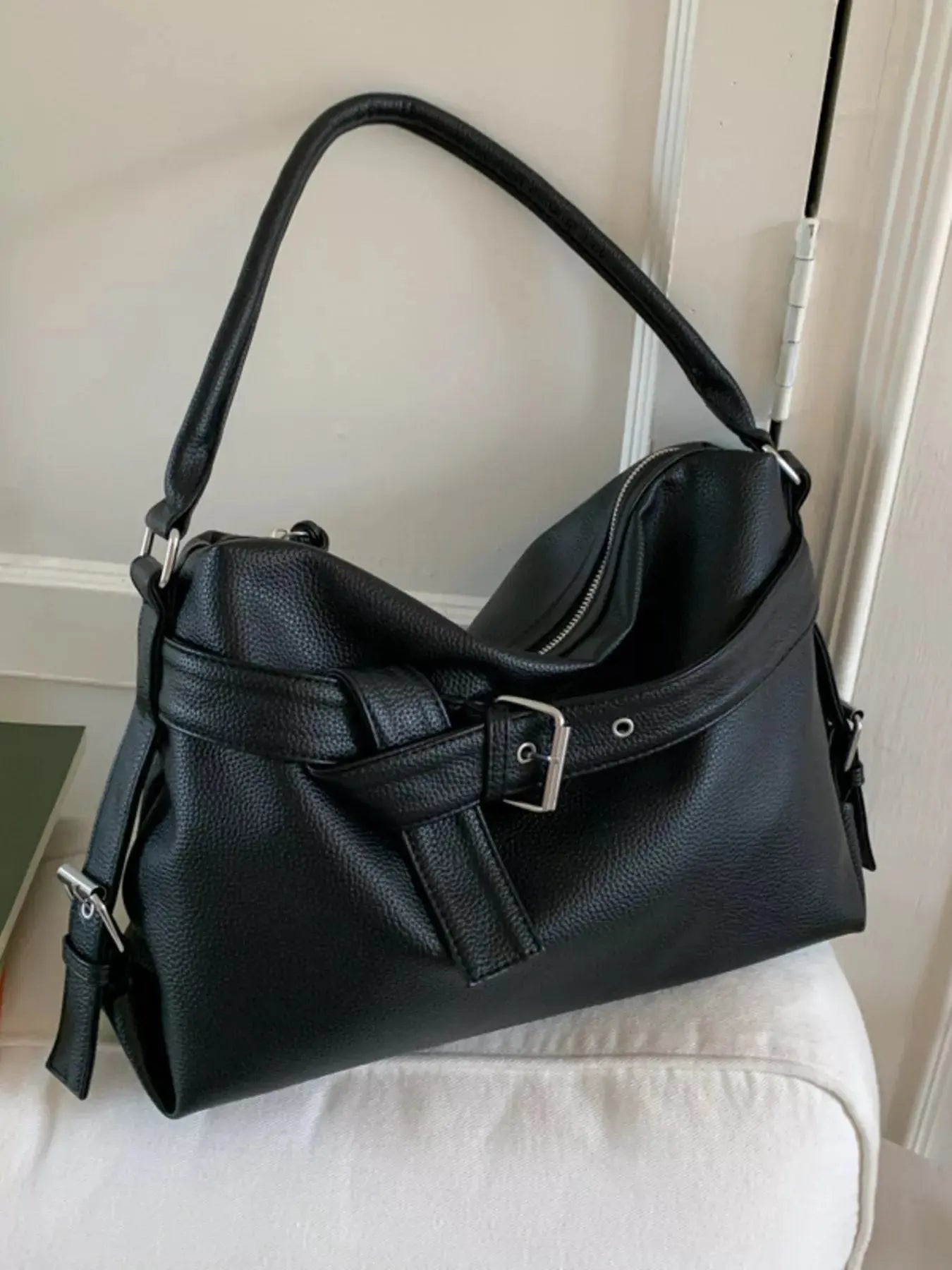 Decor Buckle Leather Shoulder Bag Simply Love