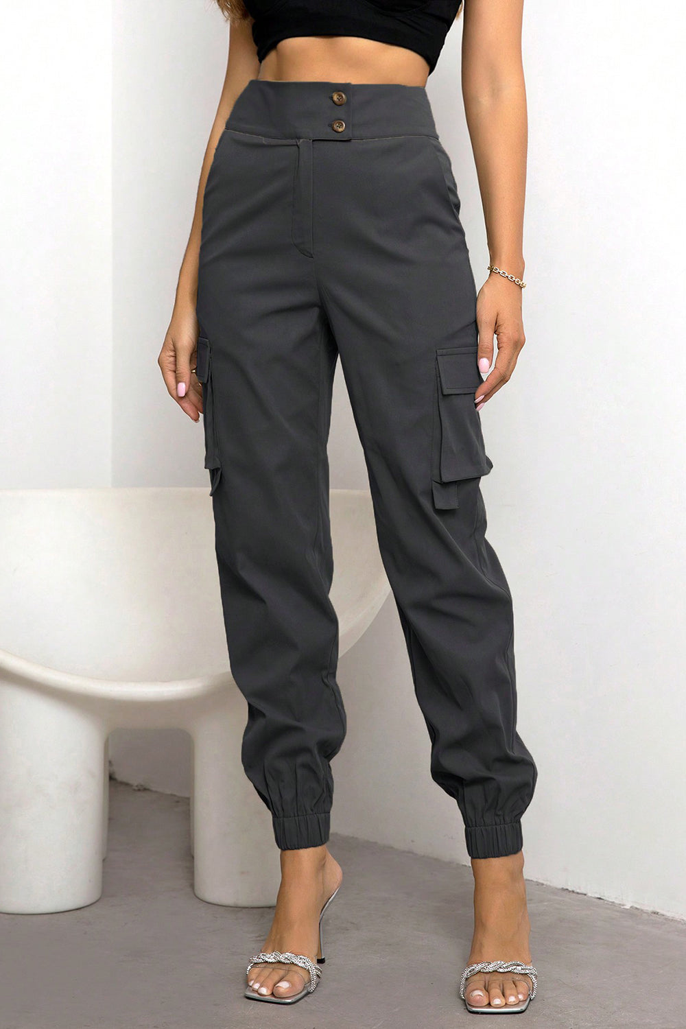 Street Sleek High Waist Cargo Joggers Coco’s Tee Boutique
