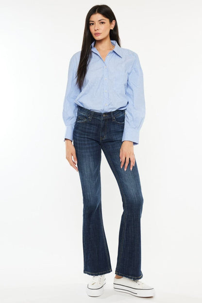 Kancan Full Size Mid Rise Flare Jeans.