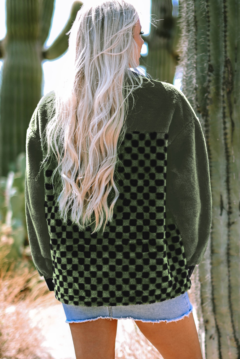 Vineyard green fleece jacket with pockets