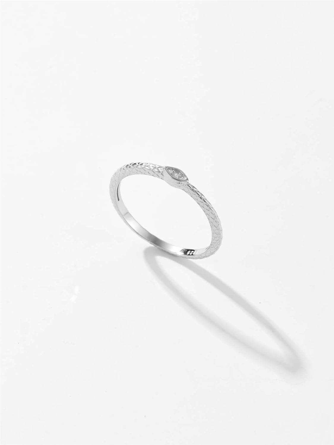 925 Sterling Silver Inlaid Zircon Ring.