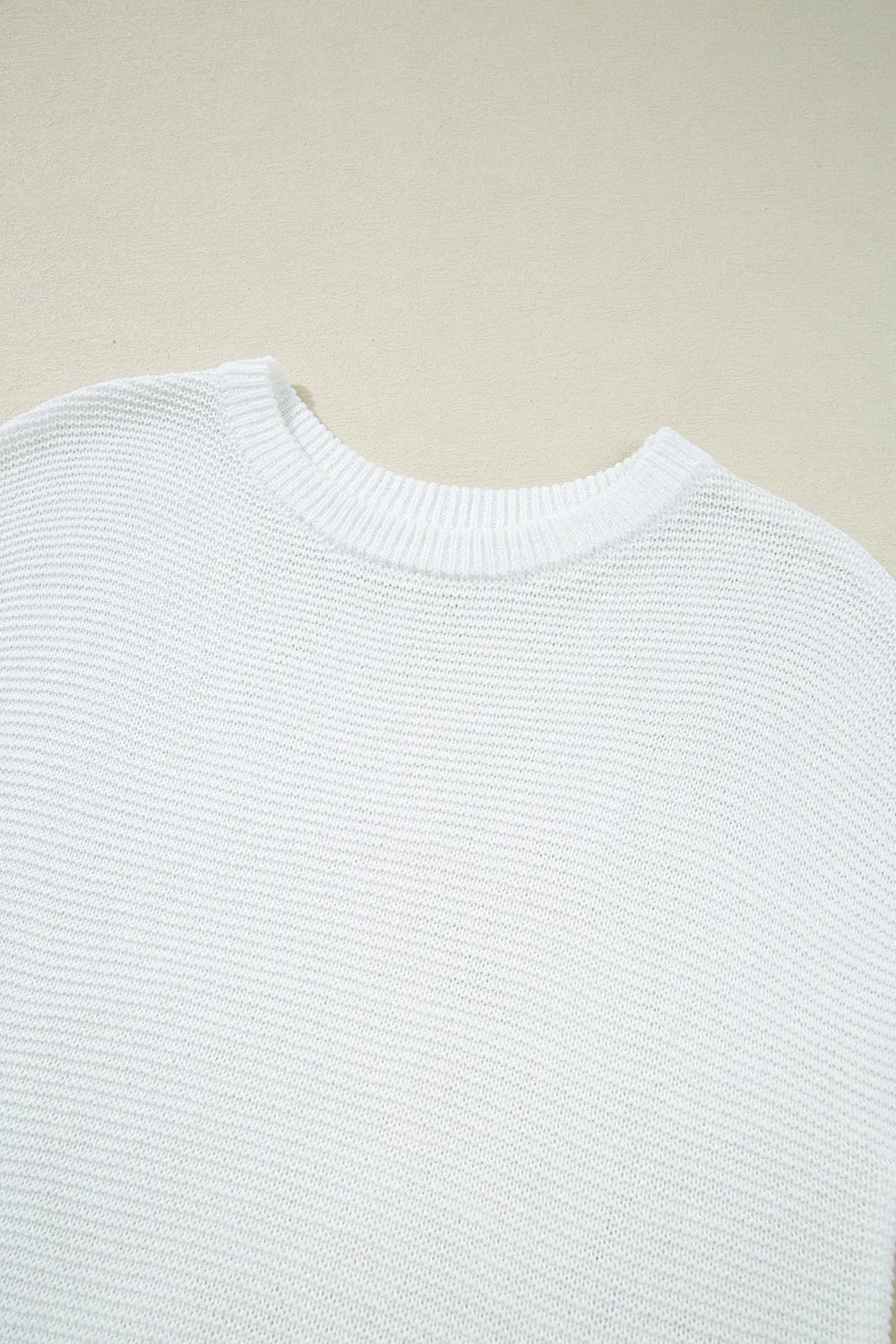 Side Slit Round Neck Knit Top