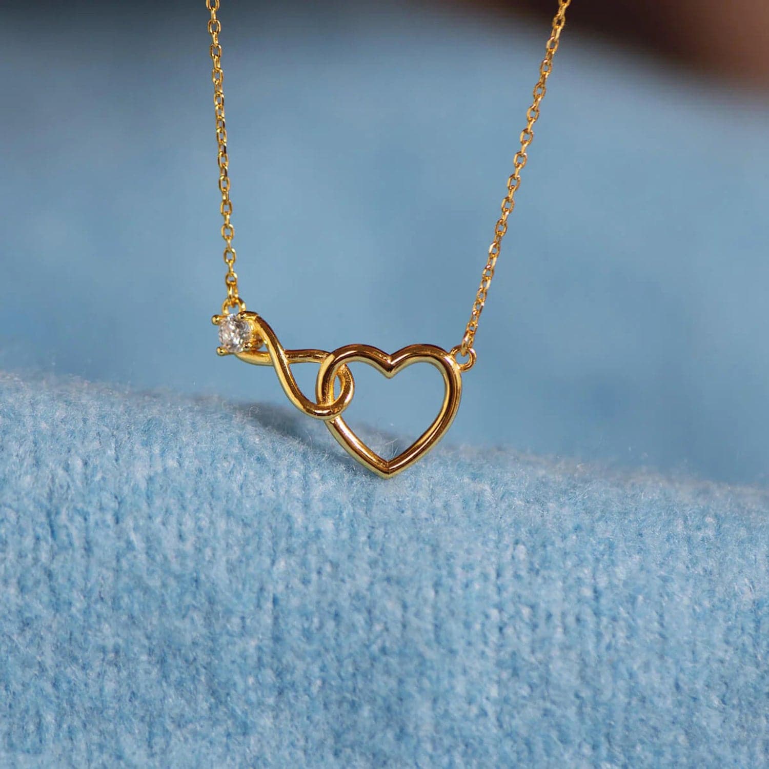 Heart Shape Zircon 18K Gold-Plated Necklace.