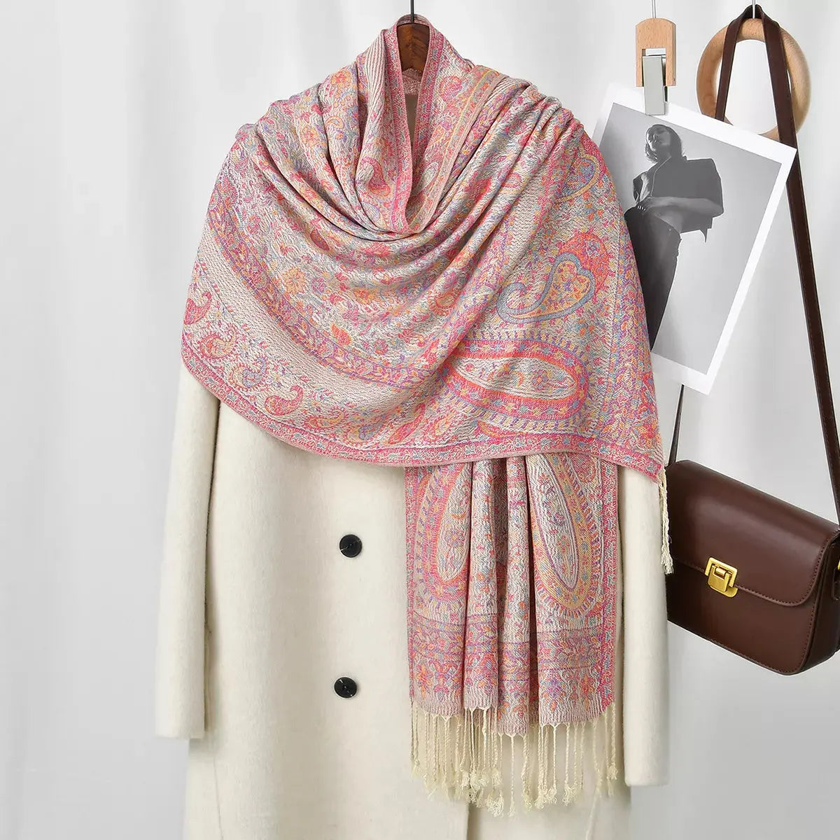 Paisley Patterned Raw Hem Scarf Simply Love
