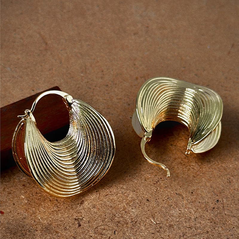 18K Gold-Plated Spiral Earrings.