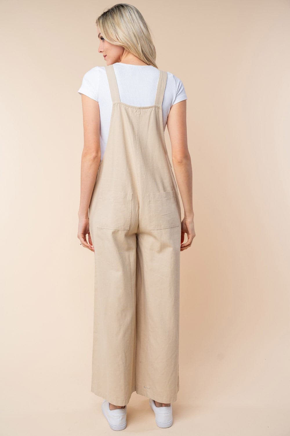 White Birch Sleeveless Wide Leg Jumpsuit.