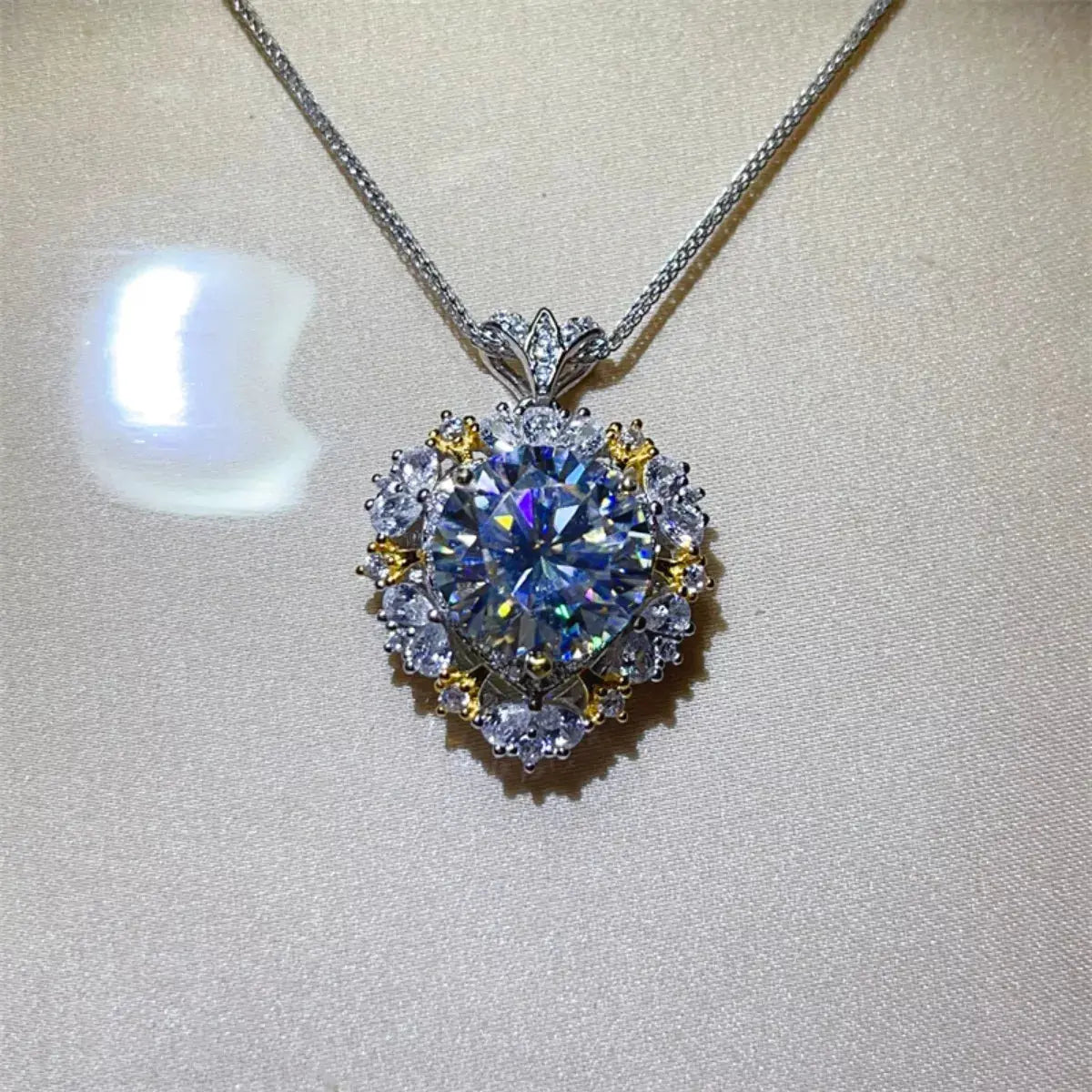 5 Carat Moissanite 925 Sterling Silver Necklace Simply Love