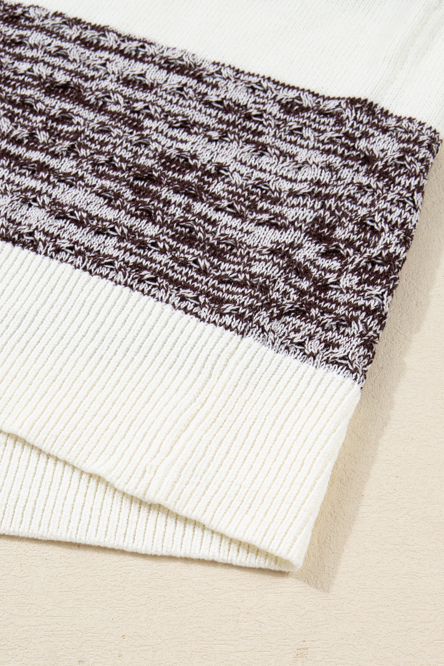 Dear-Lover Brown Knit Striped Sweater Women's Casual Fall Pullover Cozy Knitwear Dear-Lover Dropshipping