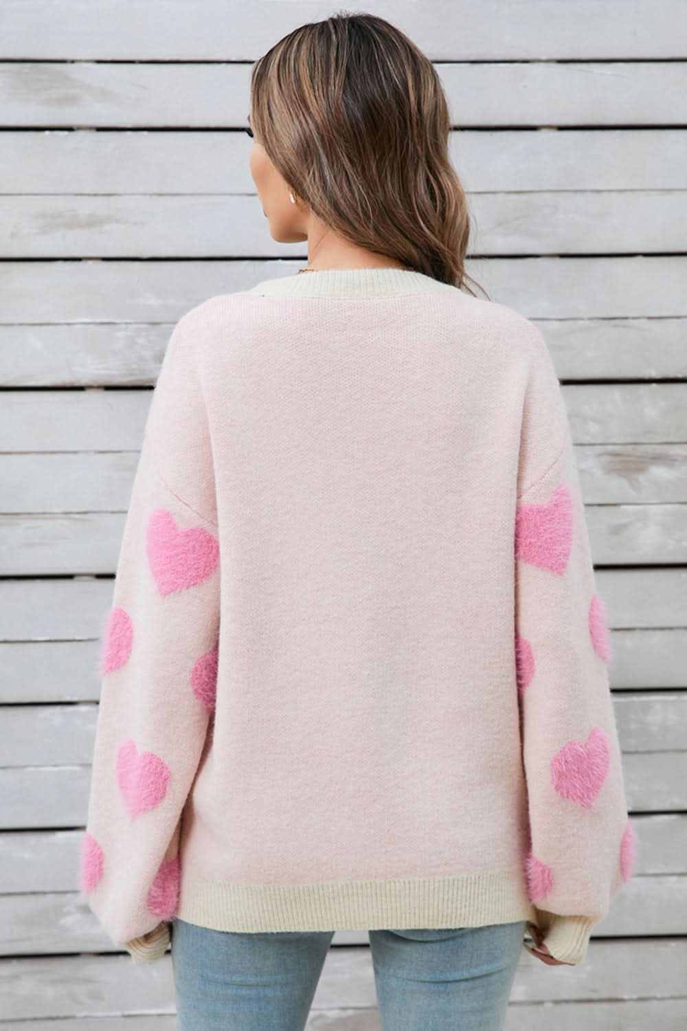 Heartfelt angel wings long sleeve sweater with dropped shoulders