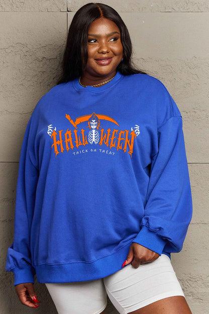 Simply Love Full Size HALLOWEEN TRICK OR TREAT Graphic Sweatshirt.