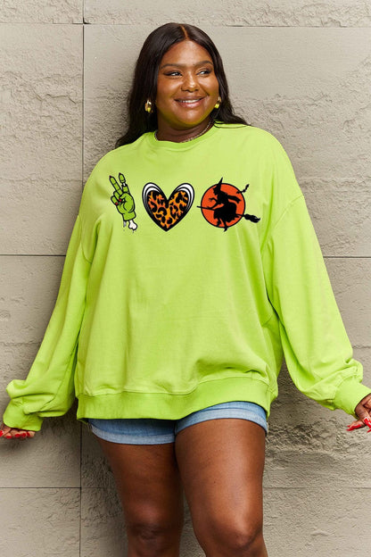 Cozy comfort drop shoulder graphic sweatshirt