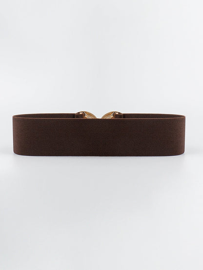 Geometric Buckle Elastic Wide Belt.