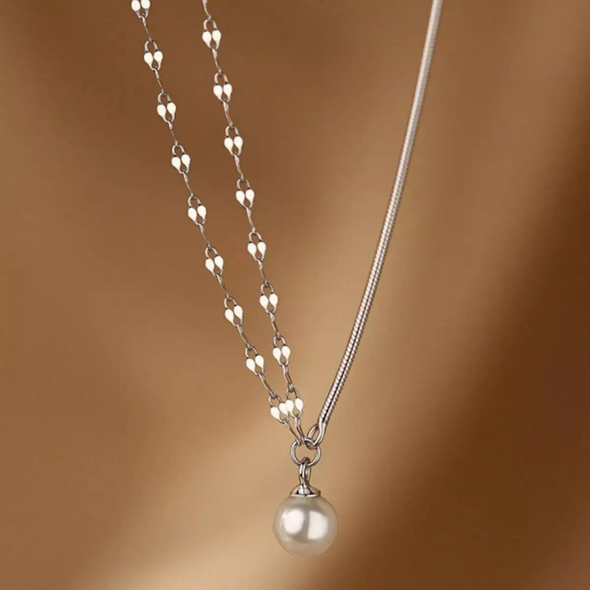 Pearl Pendant Layered Necklace Simply Love