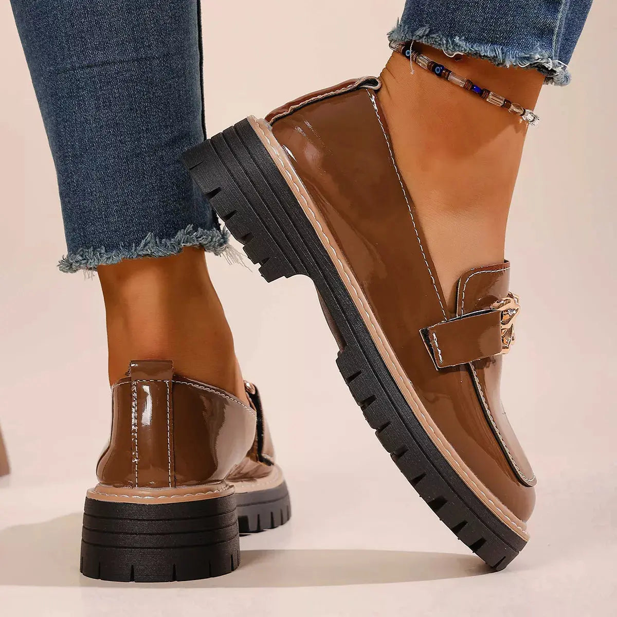 Chain Decor Chunky Loafers Simply Love