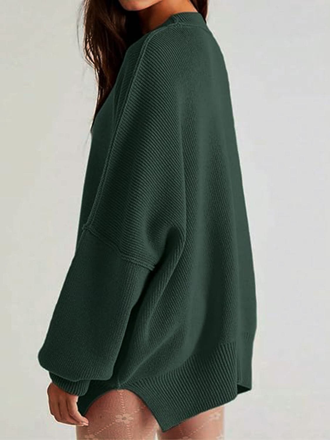 Cozy chic long sleeve sweater with side slits