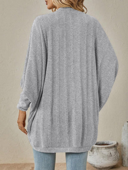 Open Front  Dropped Shoulder Cardigan.