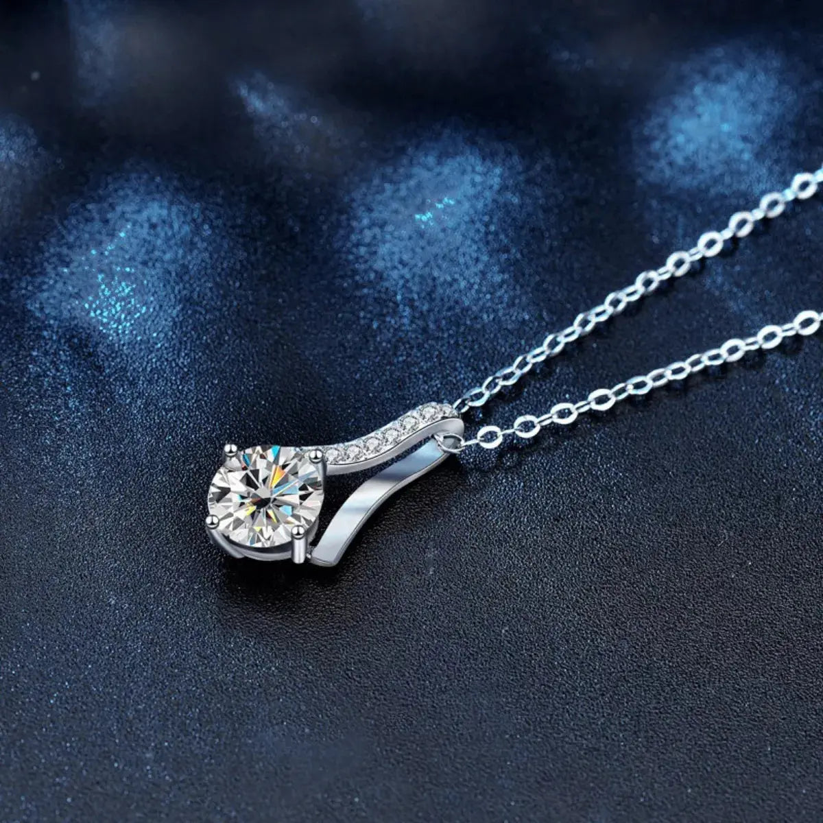 1 Carat Moissanite 925 Sterling Silver Necklace Simply Love
