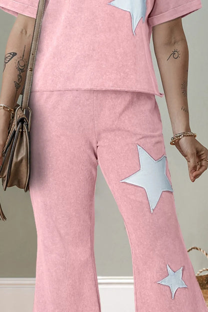 Simply Love: Star Print Set - Top & Pants