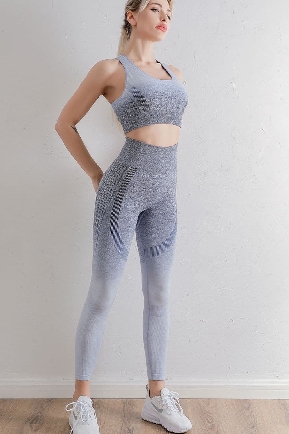 Gradient Sports Bra and Leggings Set.