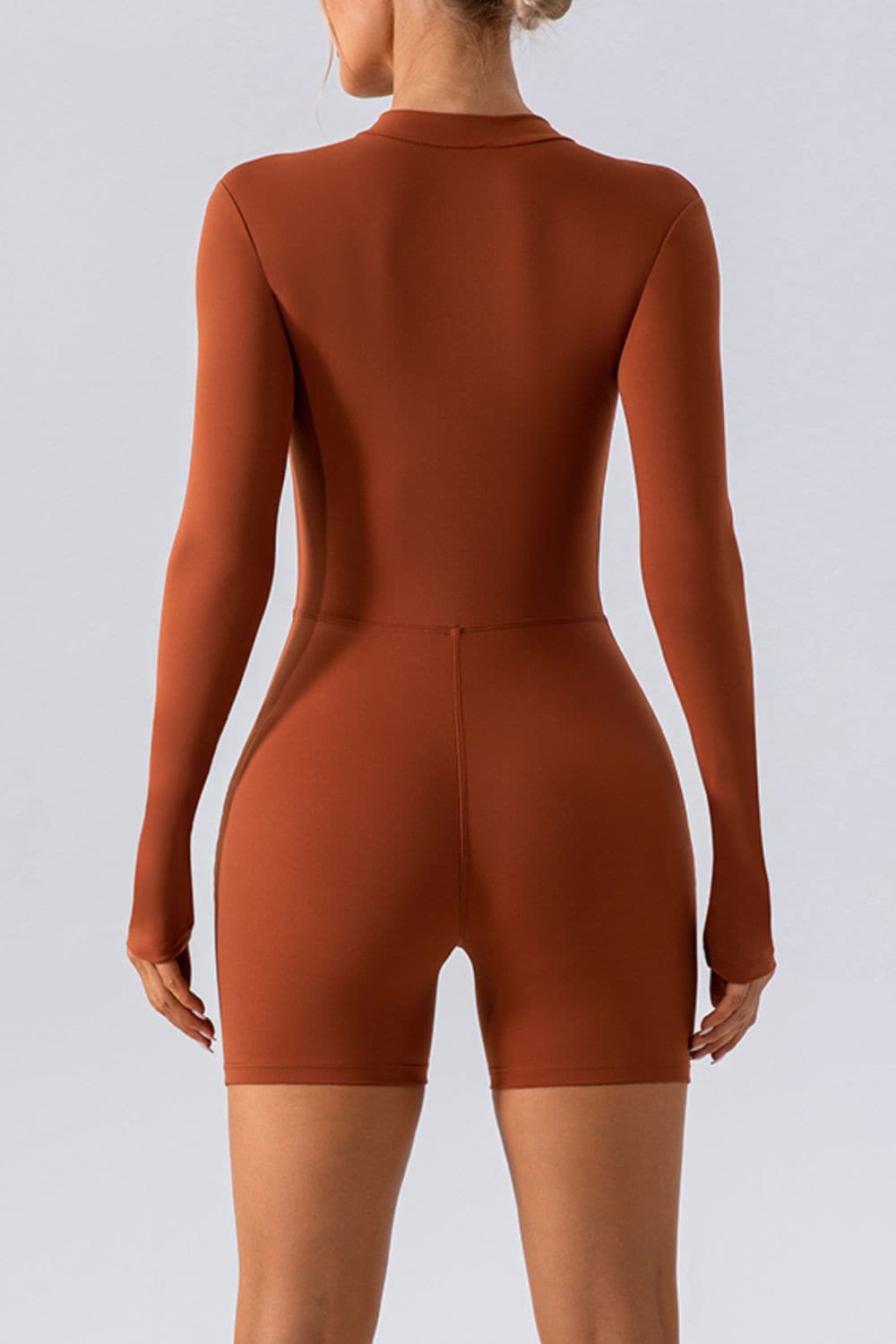 Half Zip Long Sleeve Active Romper.