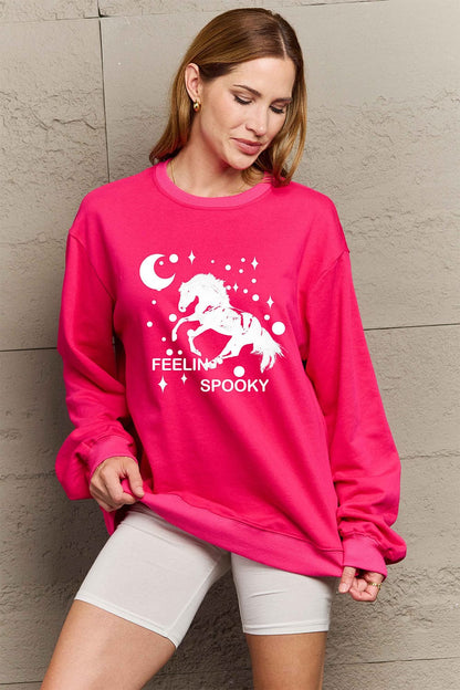 Cozy graphic drop shoulder sweatshirt for all sizes