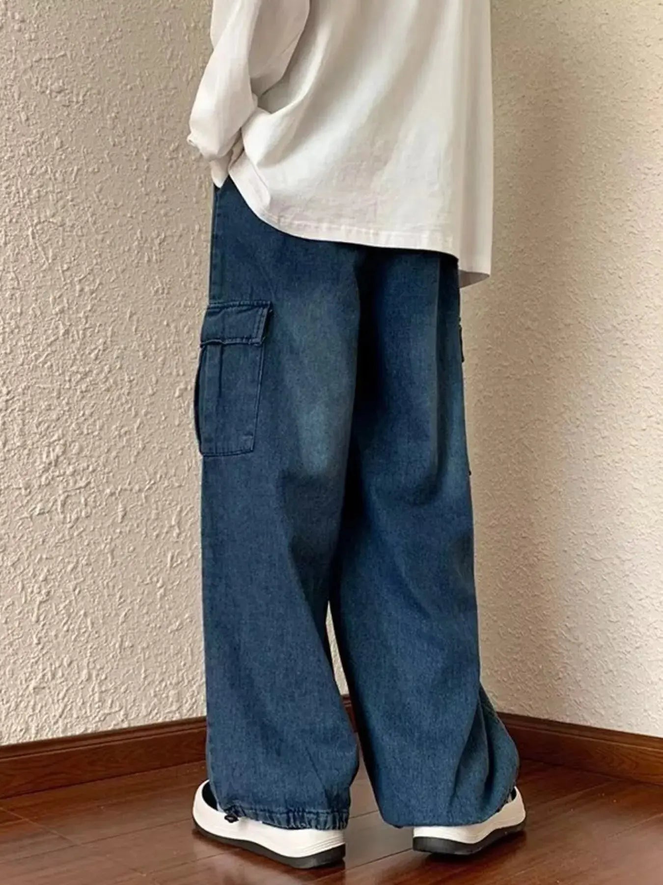 Men's Full Size Loose Fit Cargo Jeans Plus Size Simply Love