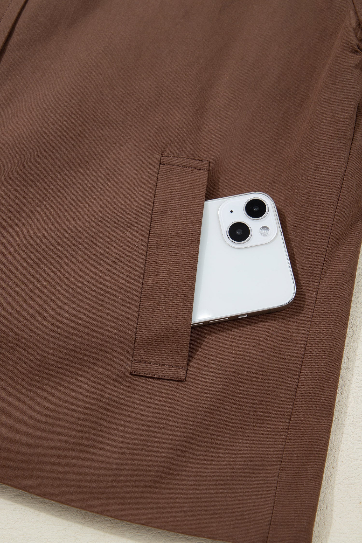 Dark Brown Collared Leopard Patchwork Liner Buttoned Jacket Chic Dear-Lover Dropshipping