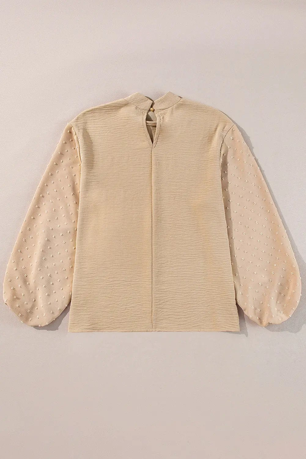 June Swiss Dot Balloon Sleeve Blouse with Keyhole Back Closure - Love Salve 