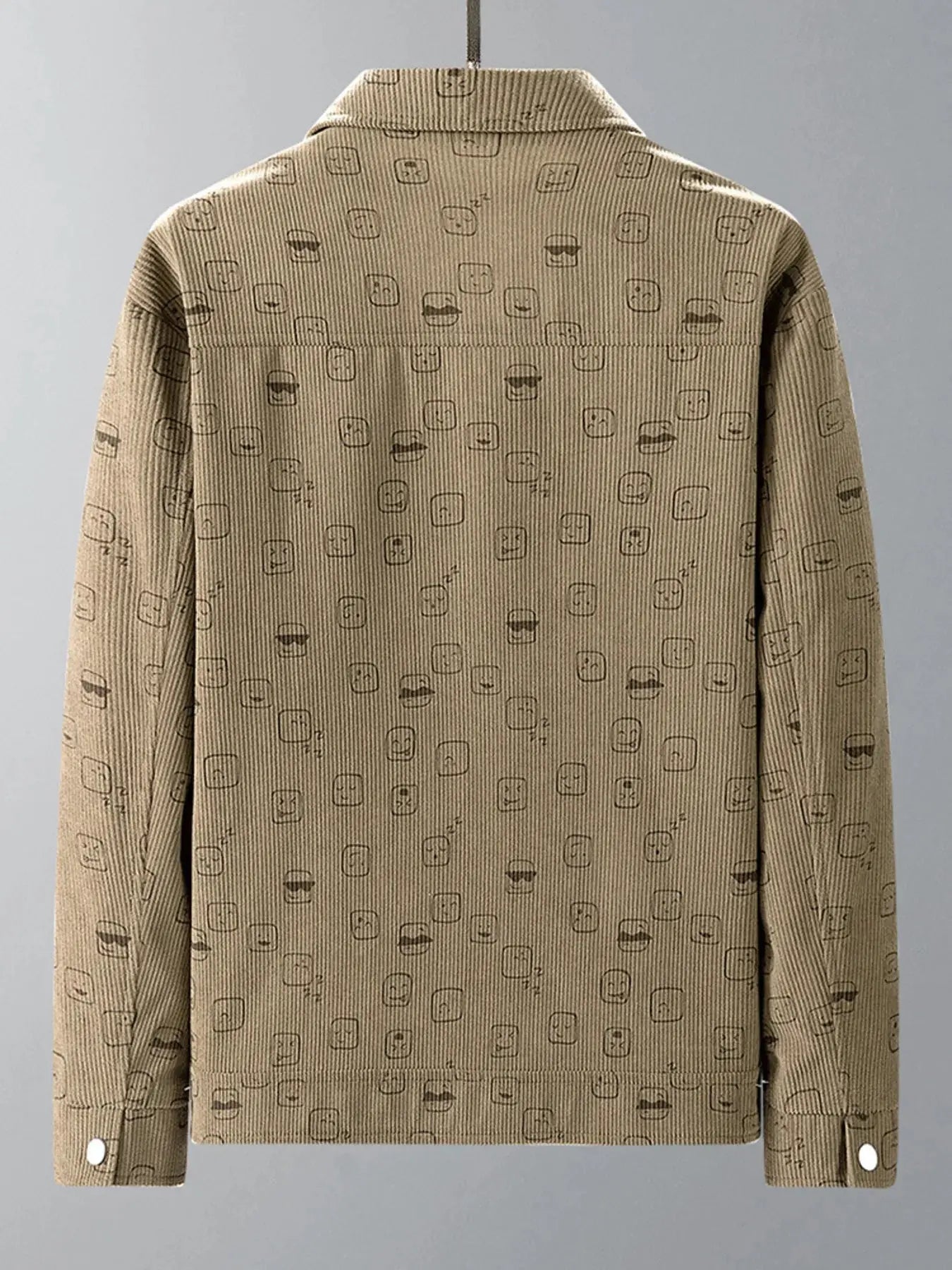 Men's Plus Size Snap Down Corduroy Printed Casual Jacket Simply Love