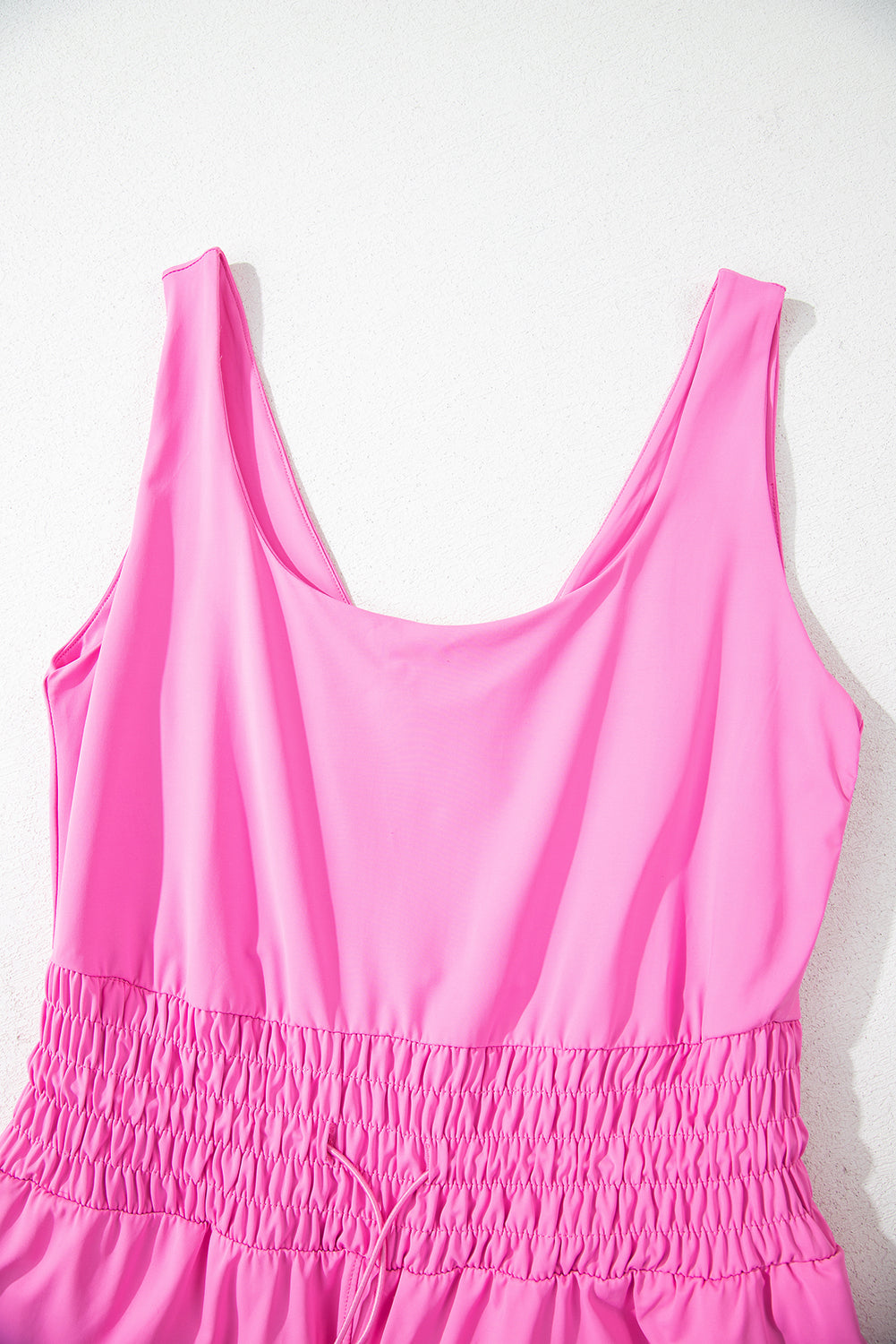 Sachet Pink Plain Sleeveless Loop Drawstring Romper