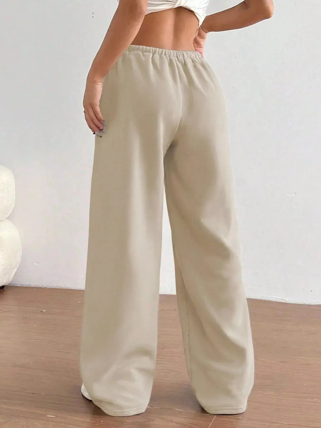 Casual Drawstring High Waist Wide Leg Sweatpants Simply Love