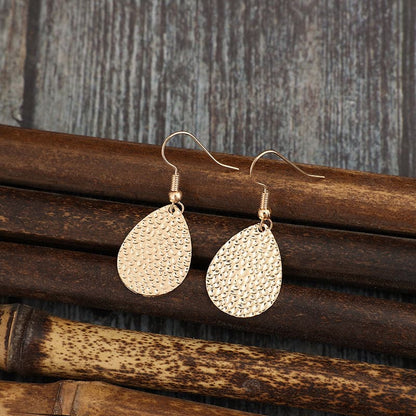 Gold-Plated Alloy Teardrop Earrings.