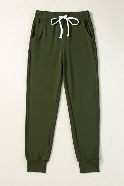 Moss green joggers with pockets