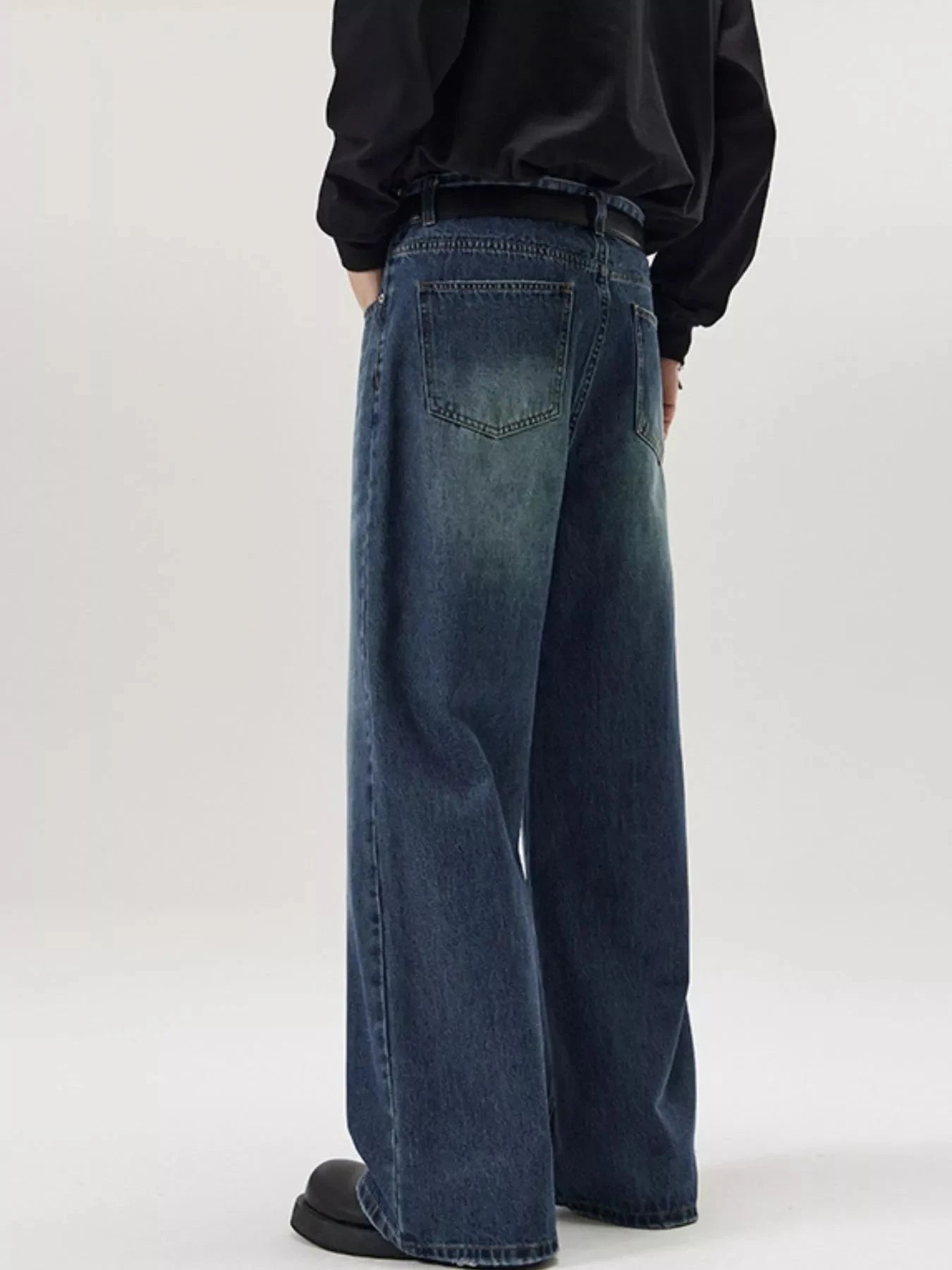 Mens Full Size Washed Wide Leg Jeans For Plus Size Simply Love