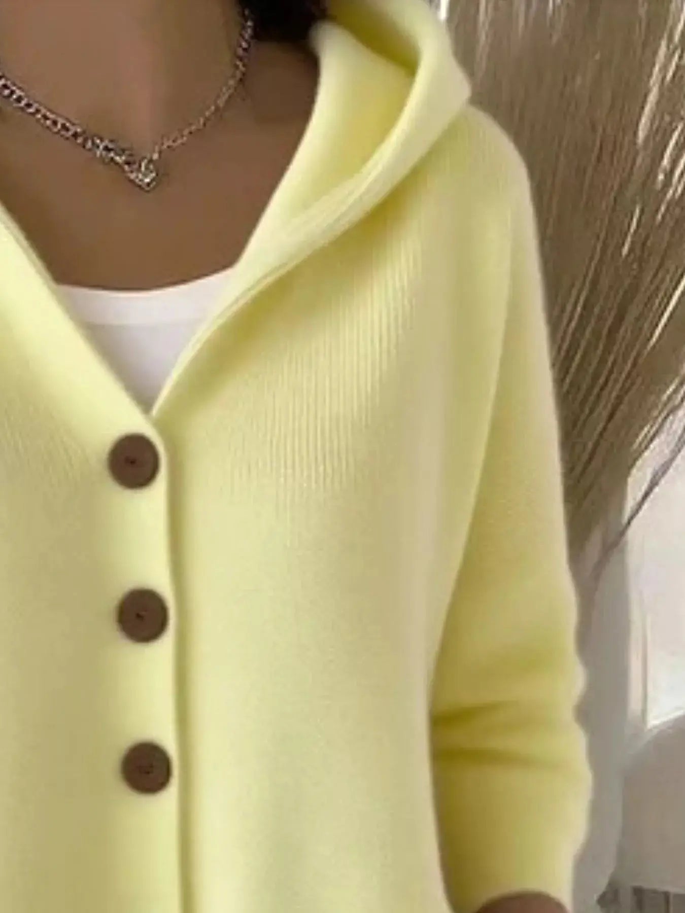 Full Size Hooded Button-Down Knit Cardigan Plus Size Simply Love
