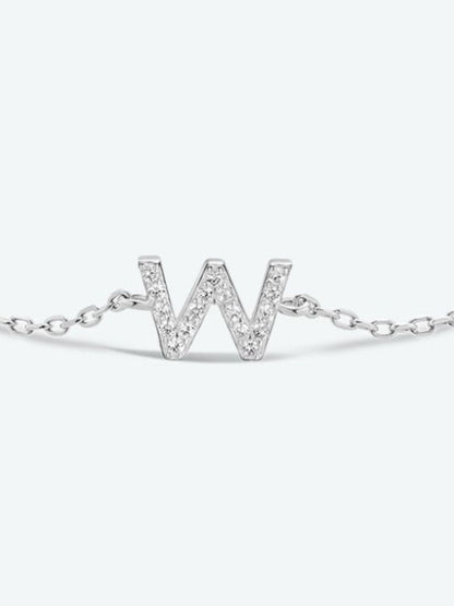 V To Z Zircon 925 Sterling Silver Bracelet.