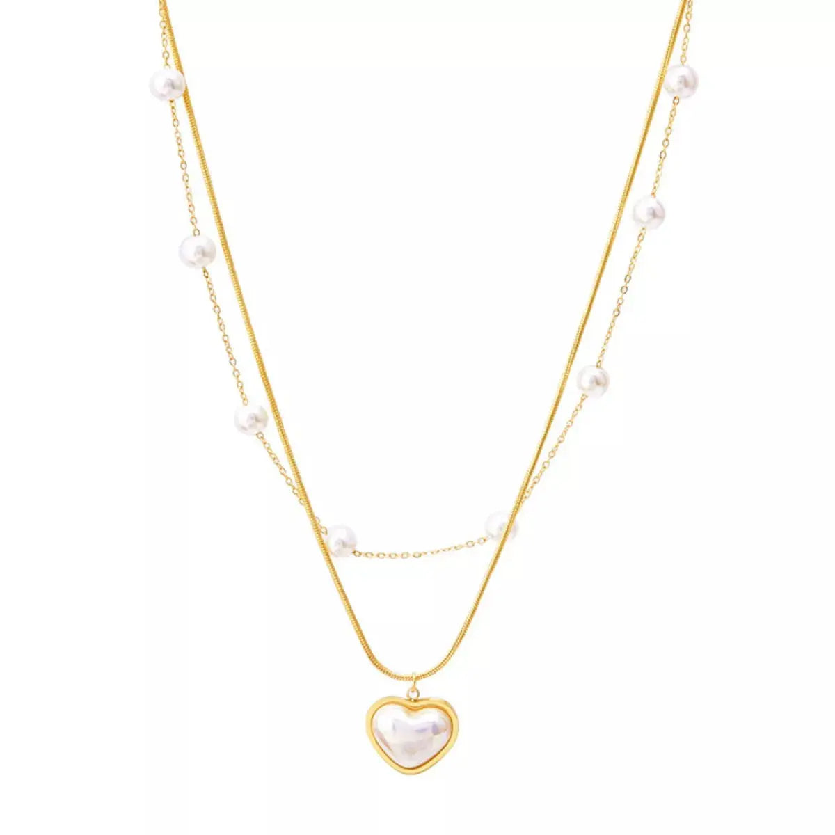 18K Gold-Plated Double Layered Heart Necklace Simply Love