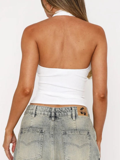 Lace Trim Halter Cami Top