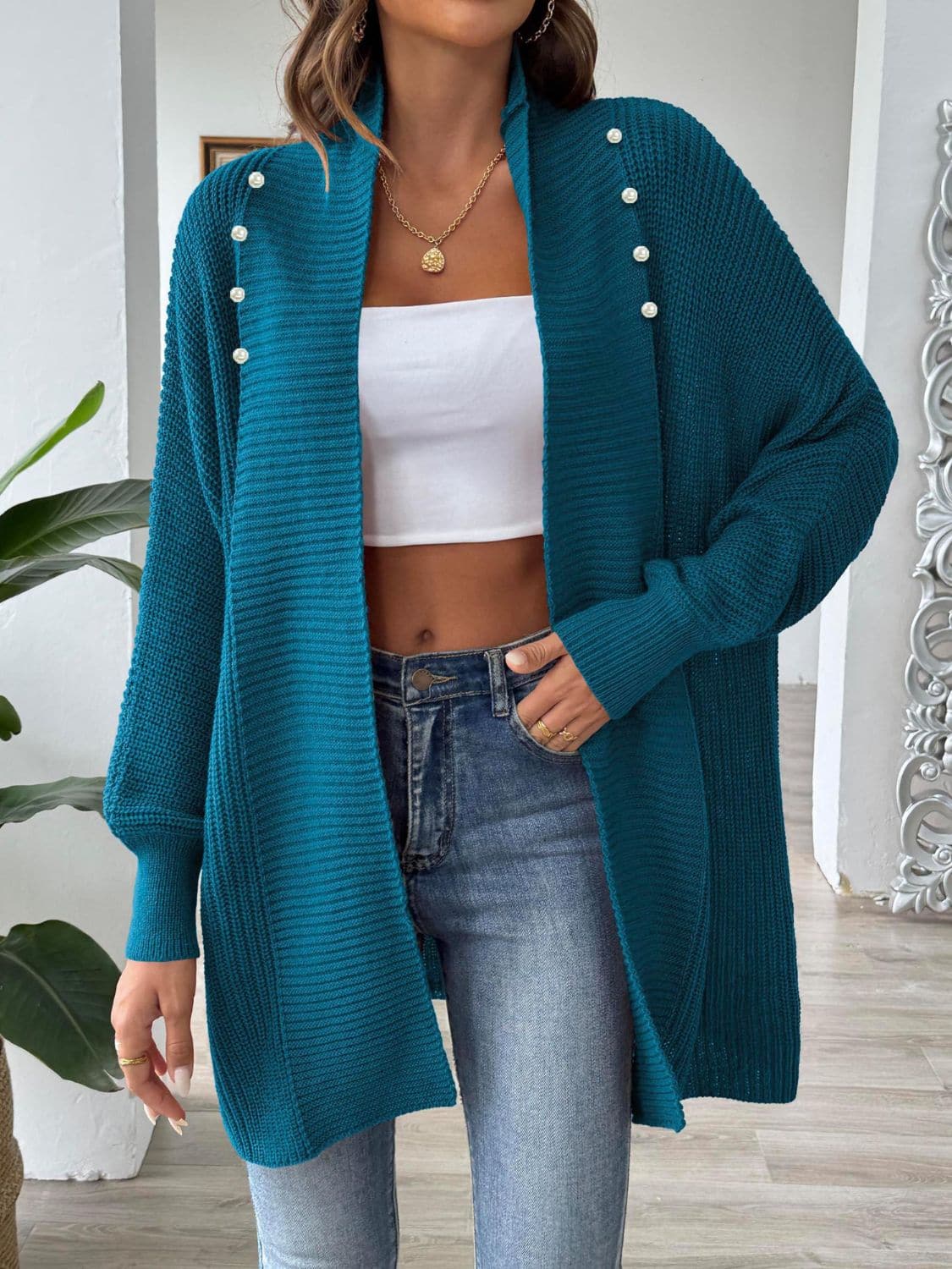 Cozy open front cardigan - 100% acrylic