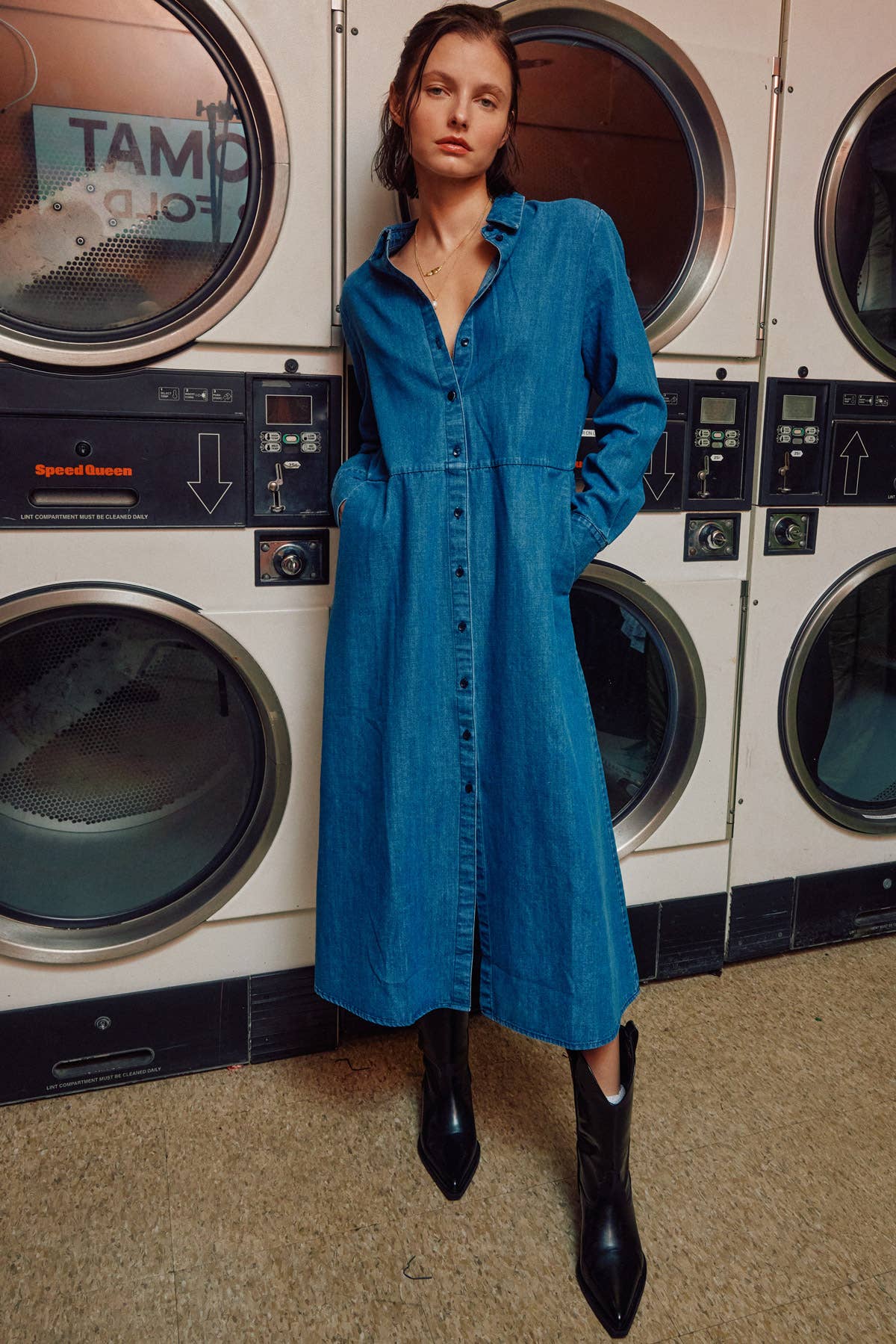 The Sunday Stroll Denim Shirt Dress Button Down Babydoll Fitkitty Culture Athleisure Wear, Yoga Wear & Women's Clothing