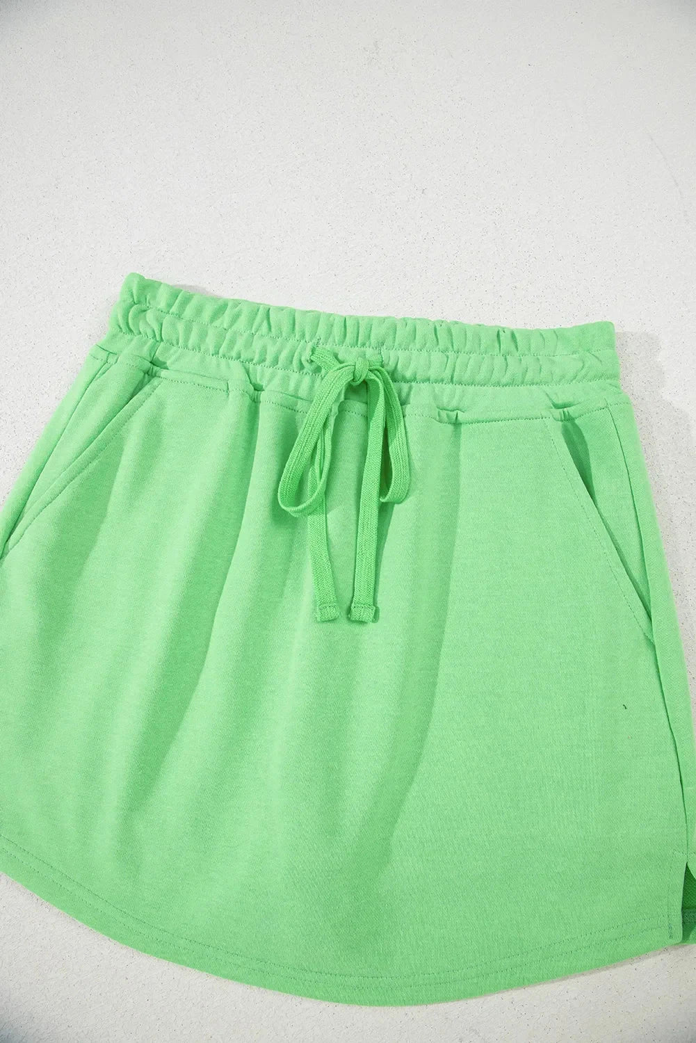 Drawstring Solid Mini Skort Simply Love