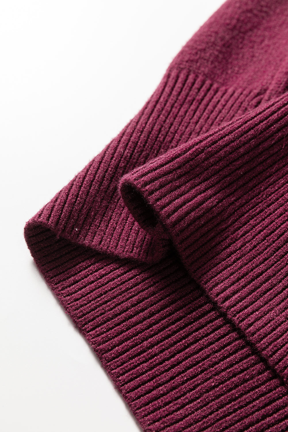 Burgundy Contrast Trim V Neck Short Sleeve Loose Sweater Dear-Lover Dropshipping