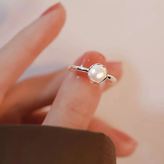 Freshwater Pearl 925 Sterling Silver Open Ring Simply Love