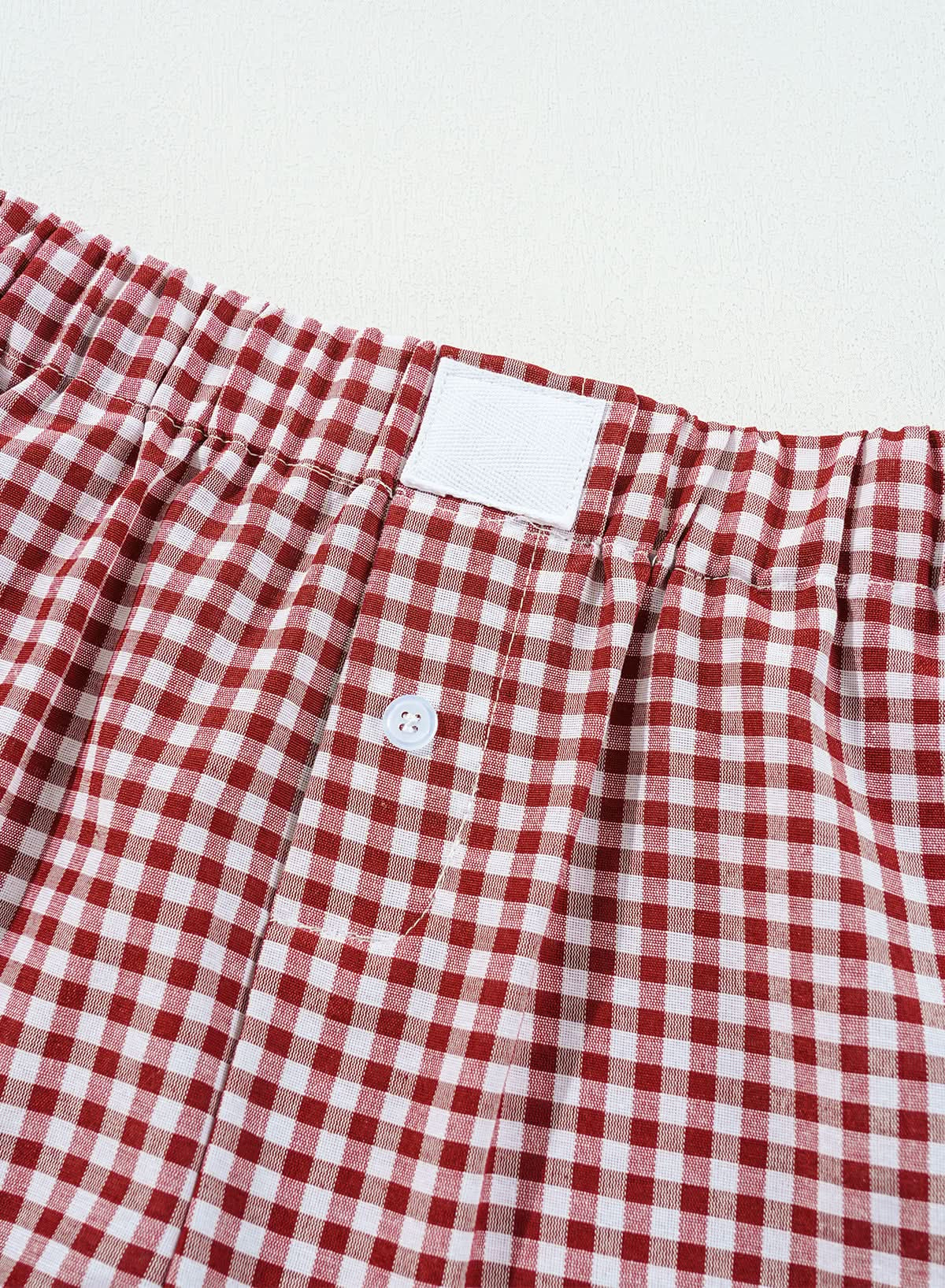 Red Plaid Gingham Printed High Waist Shorts