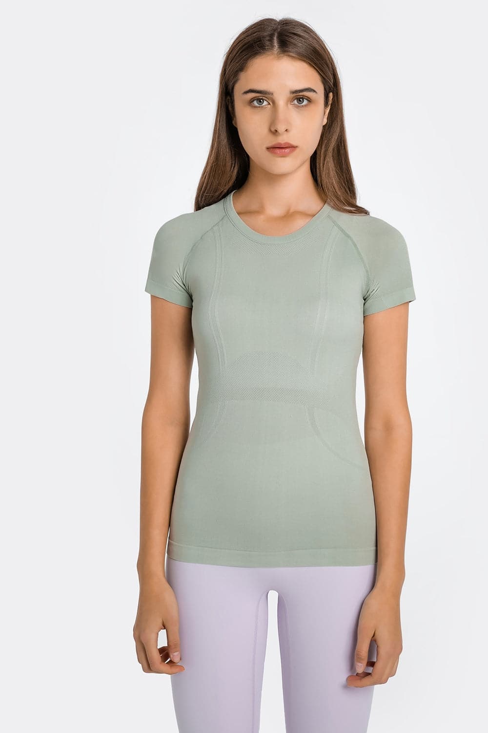 Round Neck Short Sleeve Active T-Shirt.