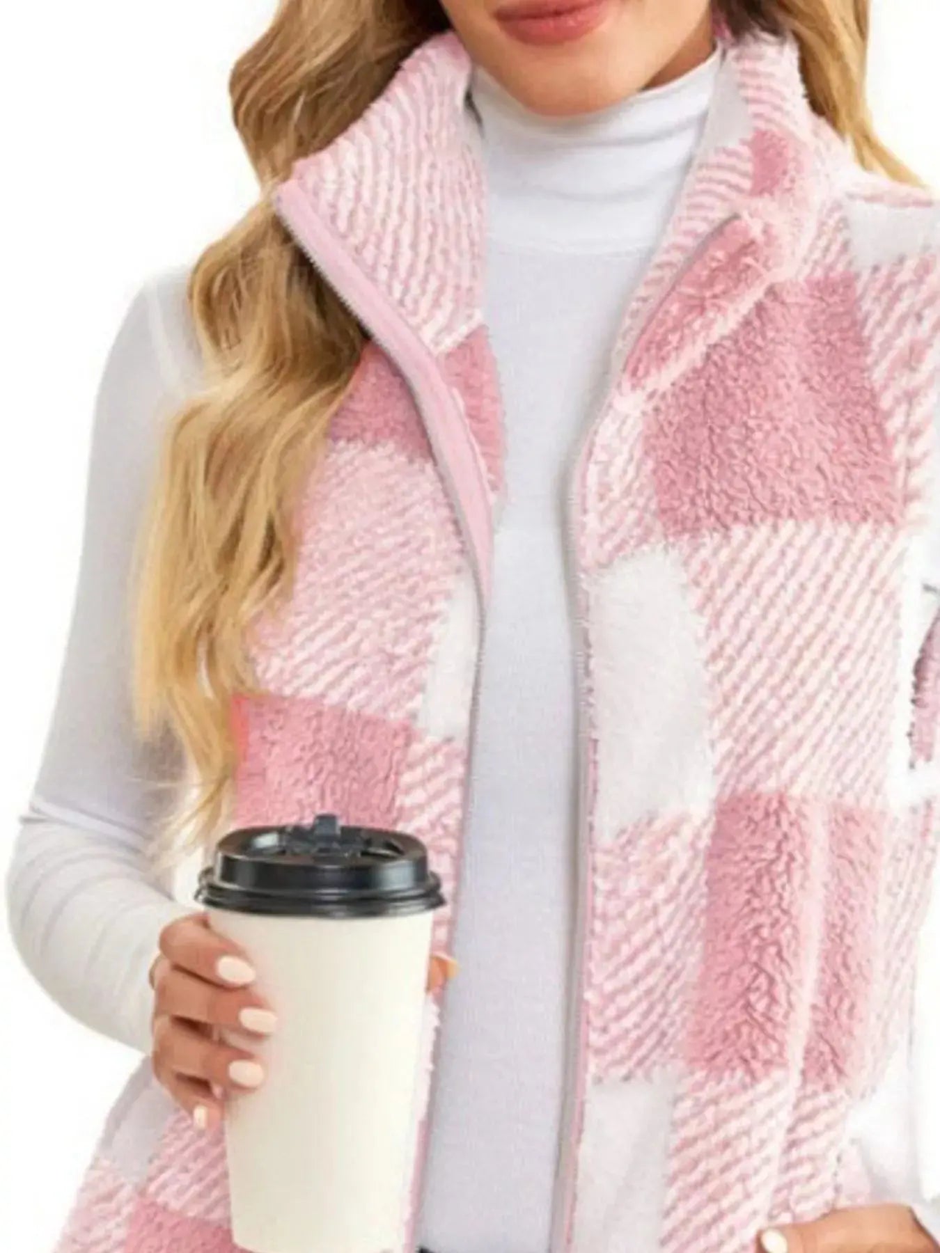 Full Size Color Block Zip Up Vest Coat Plus Size Simply Love