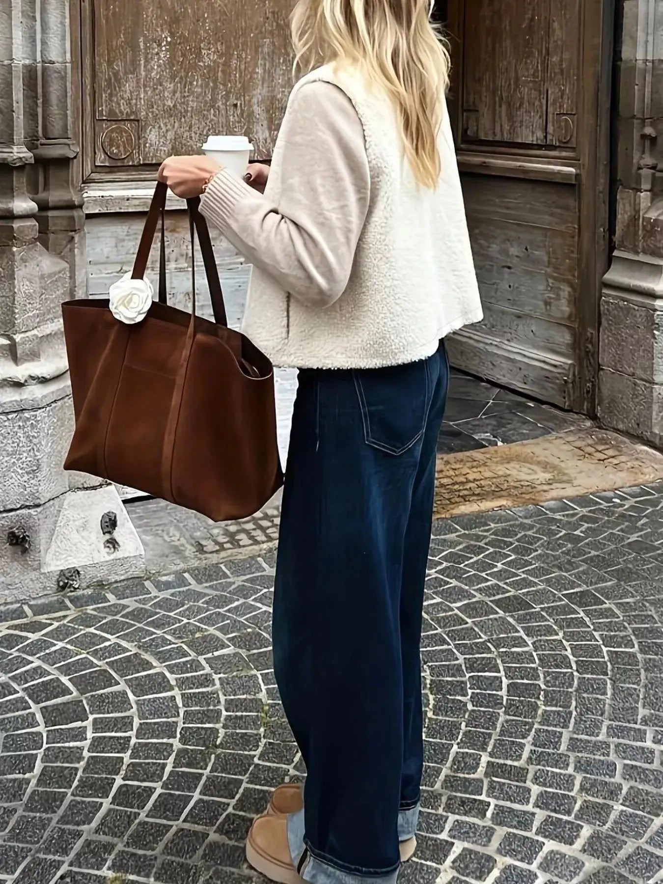 Button-Down Sherpa Vest Coat Simply Love