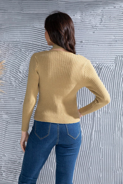 Halter Neck Long Sleeve Sweater.